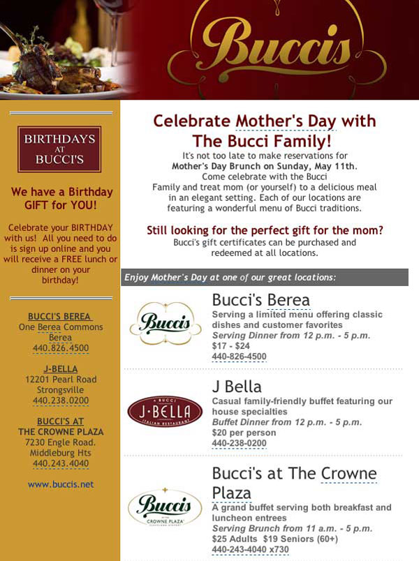 Buccis e-newsletter